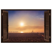 Ventanas 3d de vinilo atardecer en la playa